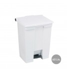 Contentor 60L Plástico Branco com Pedal