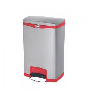 Contentor c/Pedal 50 Litros cinza e Vermelho