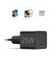 Carregador USB-C PD/QC 25W Rápido Mini-charger Preto