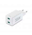 Carregador USB-C 2 Portas 35W Rápido Branco
