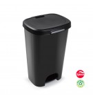 Contentor 50L Plástico Preto com Pedal