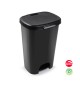 Contentor 50L Plástico Preto com Pedal