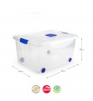 Caixa Plástico com Rodas 62x45x32cm 57L
