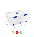 Caixa Plástico com Rodas 80x60x33cm 100L