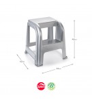 Escadote Plástico 2 Niveis 45cm Altura Cinza