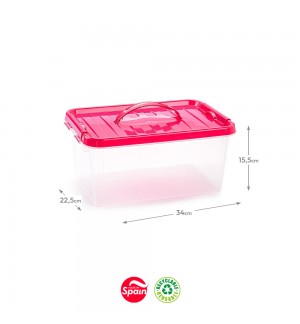 Caixa Plástico 34x22,5x15,5cm 8L Sortido