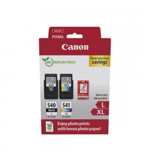 Pack Tinteiros Canon 540L/541XL Preto/Cor + Papel 5224B012