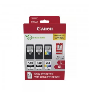 Pack Tinteiros Canon 540Lx2/541XL Preto/Cor+Papel 5224B015
