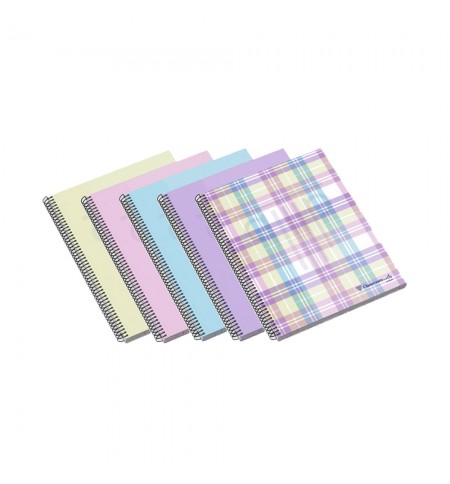 Caderno Espiral A4 Quadriculado Ambar WB Sortido Pastel 1un