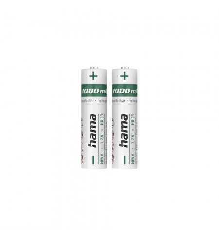 Pilhas Recarregáveis AAA 1.2V 1000mAh Hama 2un