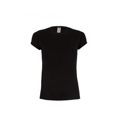 T-Shirt Mulher Algodão 155g Preto Tamanho S