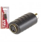 Adaptador S-VHS 4P mini-DIN Fêmea para RCA Fêmea Ouro