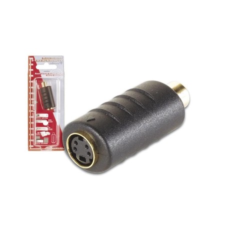 Adaptador S-VHS 4P mini-DIN Fêmea para RCA Fêmea Ouro