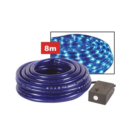 Corda de Luz 2 Canais 8m Azul com Tomada à Prova de Água