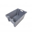 Caixa Logística Plástica Fechada 60x40x30cm 52L Cinza