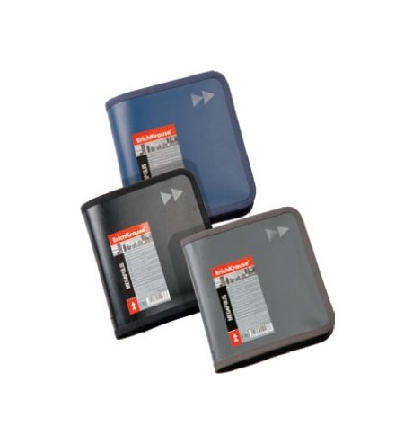 Bolsa para 24 CDs com Fecho Zip EK Megapolis Cinza