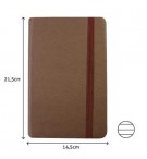 Bloco Notas Pautado 21,5x14,5cm Semi Pele Castanho 116Fls
