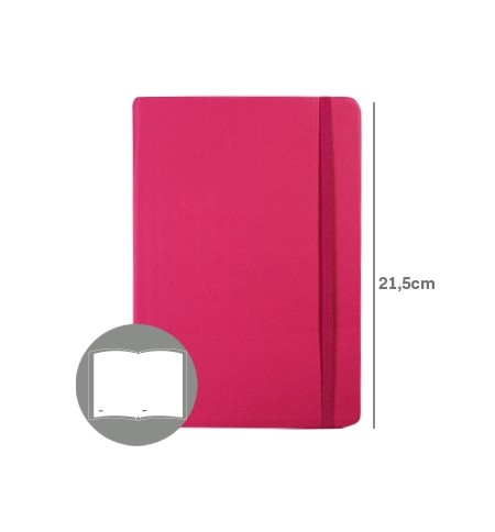 Bloco Notas Liso 21,5x14,5cm Semi Pele Rosa 116Fls