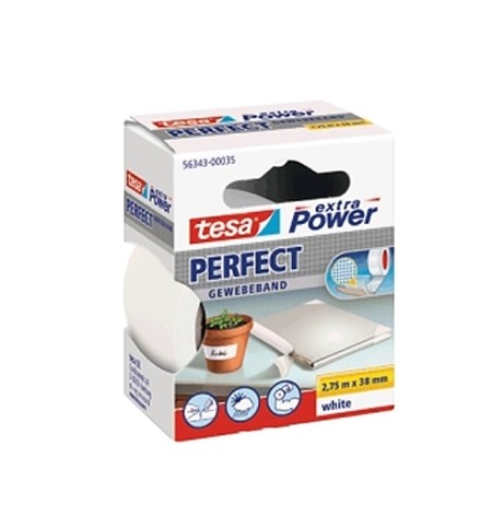 Fita Adesiva Tecido 38mmx2.75m Extra Power Tesa Branca
