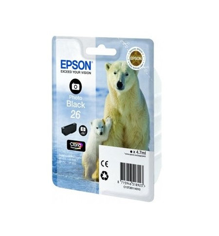Tinteiro Epson 26 Preto Foto C13T26114010 4,7ml