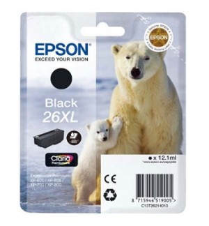Tinteiro Epson 26XL Preto C13T26214010 12,1ml 500 Pág.
