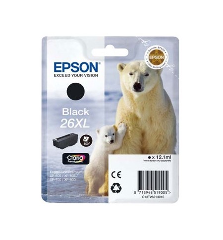 Tinteiro Epson 26XL Preto C13T26214010 12,1ml 500 Pág.