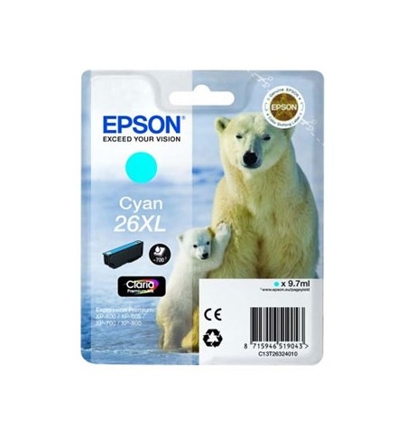 Tinteiro Epson 26XL Azul C13T26324010 9,7ml