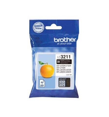 Tinteiro Brother LC3211BK Preto 200 Pág.