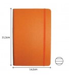 Bloco Notas Pautado 21,5x14,5cm Semi Pele Laranja 116Fls