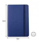 Bloco Notas Pautado 14x9cm Semi Pele Azul 116Fls