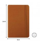 Bloco Notas Pautado 14x9cm Semi Pele Camel 116Fls