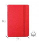 Bloco Notas Pautado 14x9cm Semi Pele Vermelho 116Fls