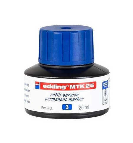 Recarga p/Marcador Permanente Grosso Edding MTK 25ml Azul 1u
