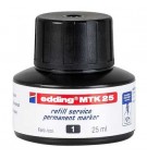 Recarga p/Marcador Permanente Grosso Edding MTK 25ml Preto 1
