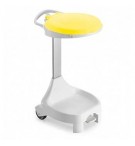 Contentor 120L Smile W-70 c/Pedal e Rodas Branco/Amarelo