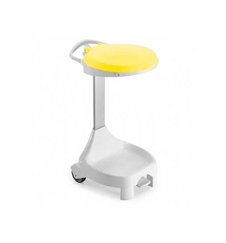 Contentor 120L Smile W-70 c/Pedal e Rodas Branco/Amarelo
