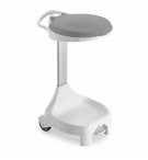 Contentor 120L Smile W-70 c/Pedal e Rodas Branco/Cinza