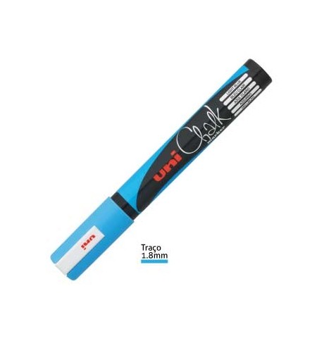 Marcador Giz UNI PWE-5M 1,8-2,5mm Azul Claro 1un