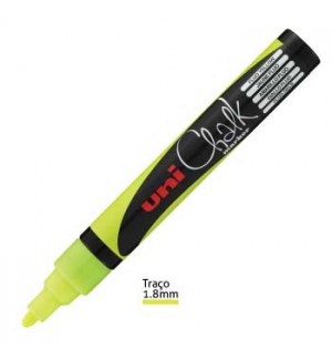 Marcador Giz UNI PWE-5M 1,8-2,5mm Amarelo Fluorescente 1un