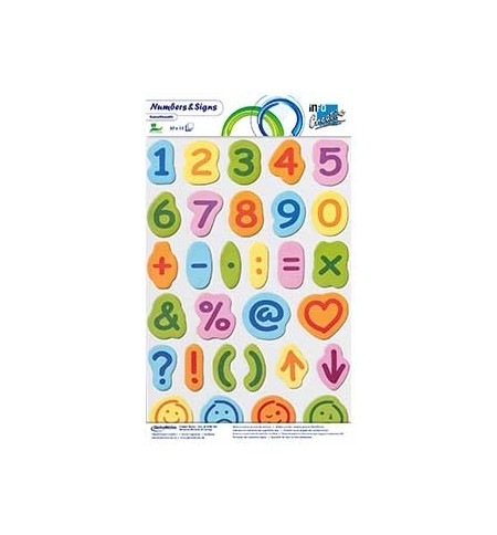 Bloco de Números e Símbolos Aderentes 200x337mm 30x15 Folhas