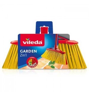 Vassoura/Escova Pavimentos Exteriores Vileda 2 em 1 com Cabo
