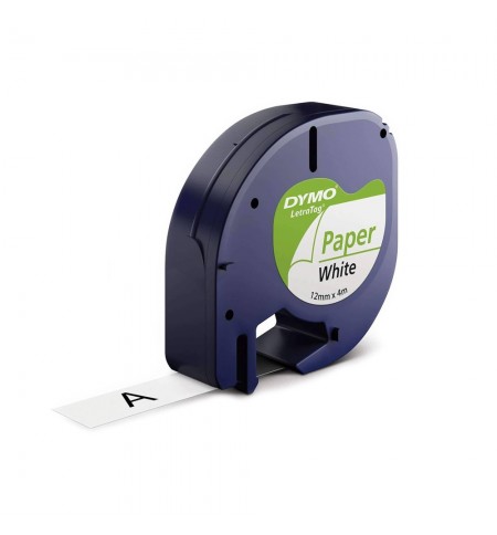 Fita 12mmx4m Preto/Branco Papel 91200