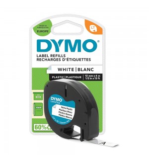 Fita 12mmx4m Preto/Branco Plástico 91201