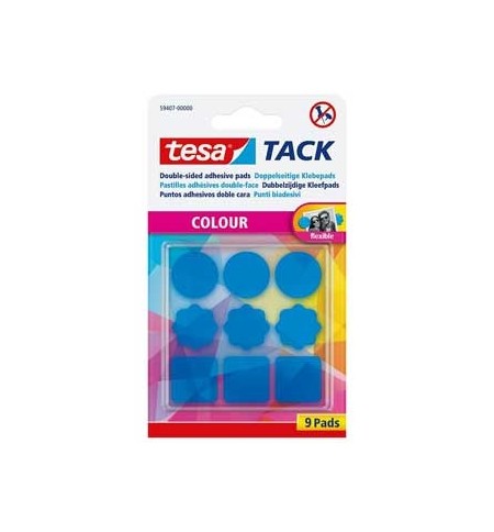 Pastilhas Bi-Adesivas TACK Tesa Formas Azul 9un