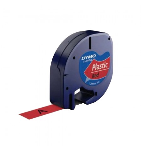 Fita 12mmx4m Preto/Vermelho Plástico 91203