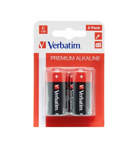 Pilhas LR14 / C Alcalinas 1.5V 7500mAh Verbatim 49922 2un