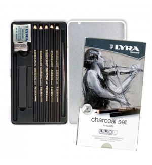 Lápis LYRA Rembrandt Set Carvão Cx Metal 11un