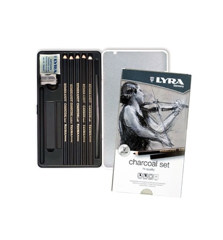 Lápis LYRA Rembrandt Set Carvão Cx Metal 11un