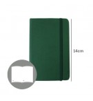 Bloco Notas Liso 14x9cm Semi Pele Verde Esmeralda 116Fls