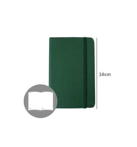 Bloco Notas Liso 14x9cm Semi Pele Verde Esmeralda 116Fls